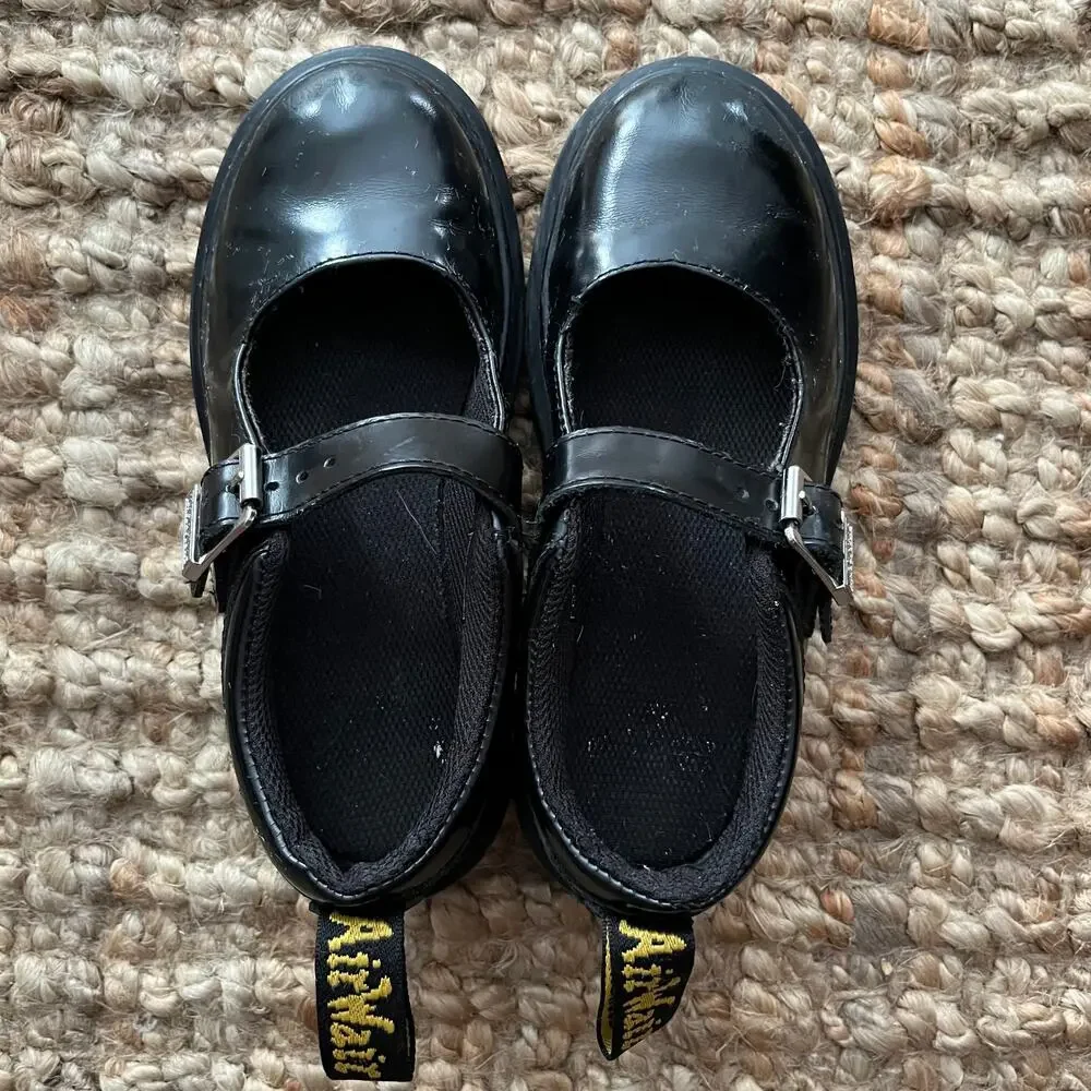 Dr. Martens Junior Mary Jane Buckle Shoes Black – Big Kids US 1 (EU 32)